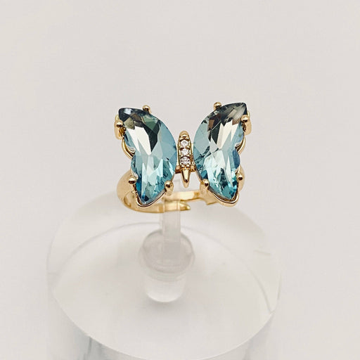 Mio Queena - Gradient Glass Butterfly Ring: 4# Light Blue