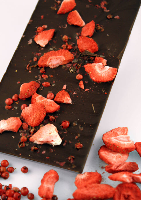Strawberry Pink Peppercorn Chocolate Bar