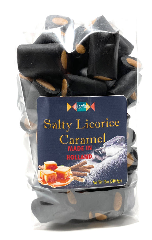 Dutch Salty Licorice with Caramel Center 12oz Bag