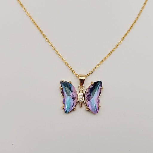 Mio Queena - Ladies Multicolor Glass Butterfly Pendant Necklace: 6#