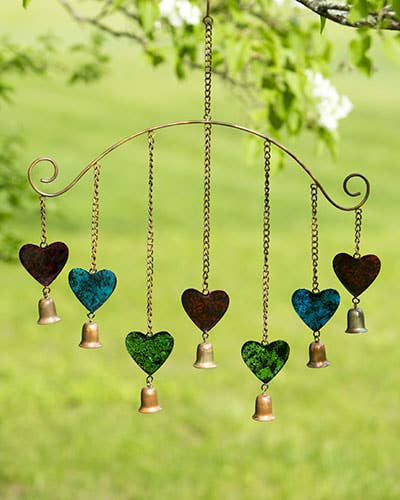 Multicolor Hearts Wind Chime