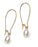 Bridal Large Freshwater Pearl Dangle Minimalist Earrings