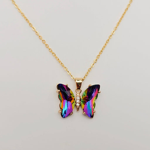 Mio Queena - Ladies Multicolor Glass Butterfly Pendant Necklace: 1#