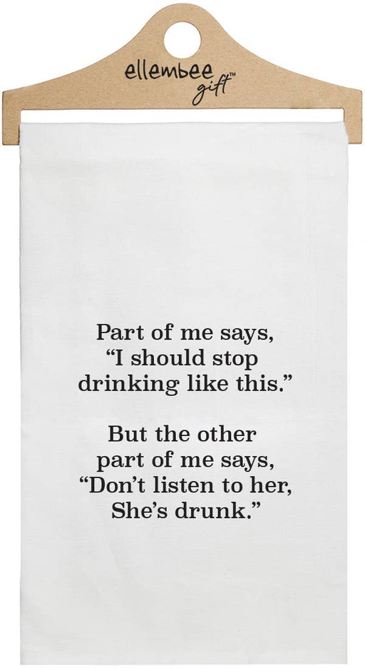 Part of Me Says I Can't Keep Drinking | White Kitchen Tea Towel