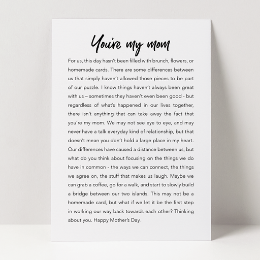 The Lettery Studio - Mother's Day Card - Strained Relationship