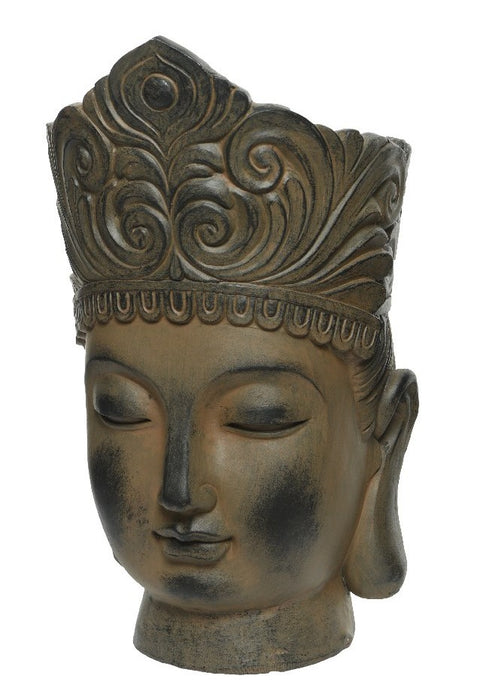 Pot Buddha Head 36 cm Brown