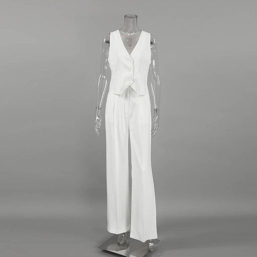 Miss Sparkling - 2-Piece Pants Suit: XL / White