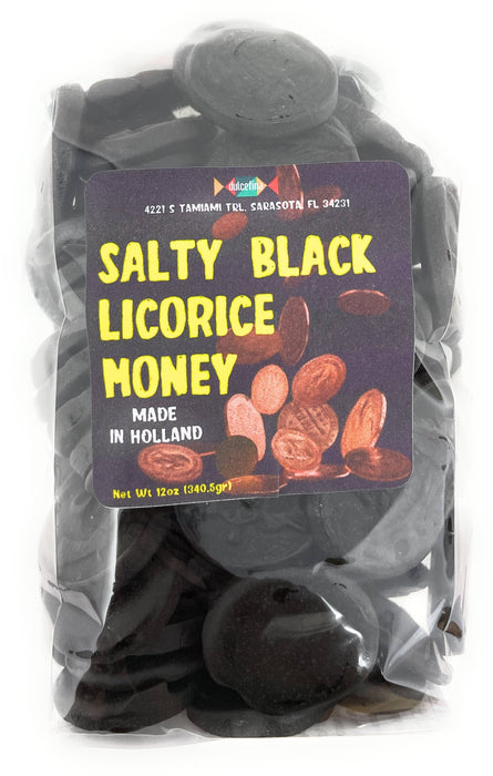 Salty Black Licorice Money candy