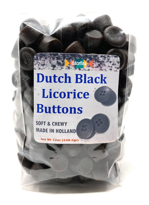 Dutch Black Licorice Buttons 11oz Bag