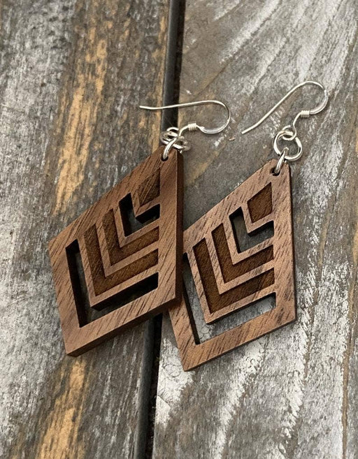 Walnut wood earrings