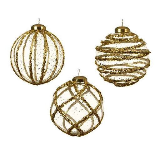 Ornament - Ball - 3D Glitter Lines