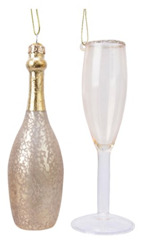 Ornament - Champagne Flute & Bottle Set