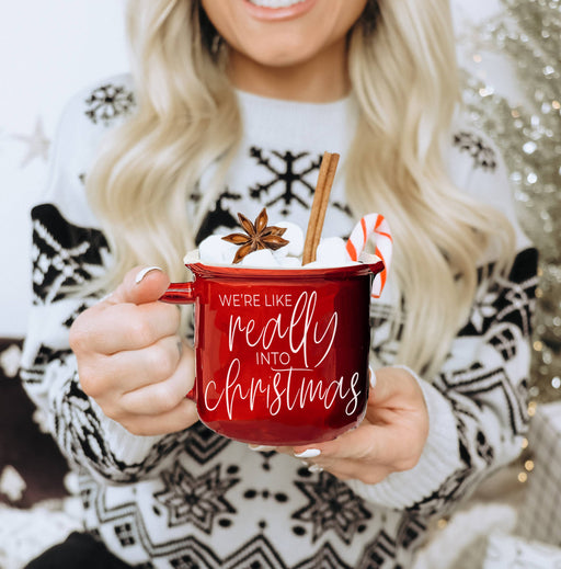 "We're Like Really into Christmas" Red Coffee Mugs