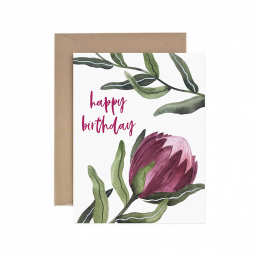 Protea Happy Birthday Greeting Card