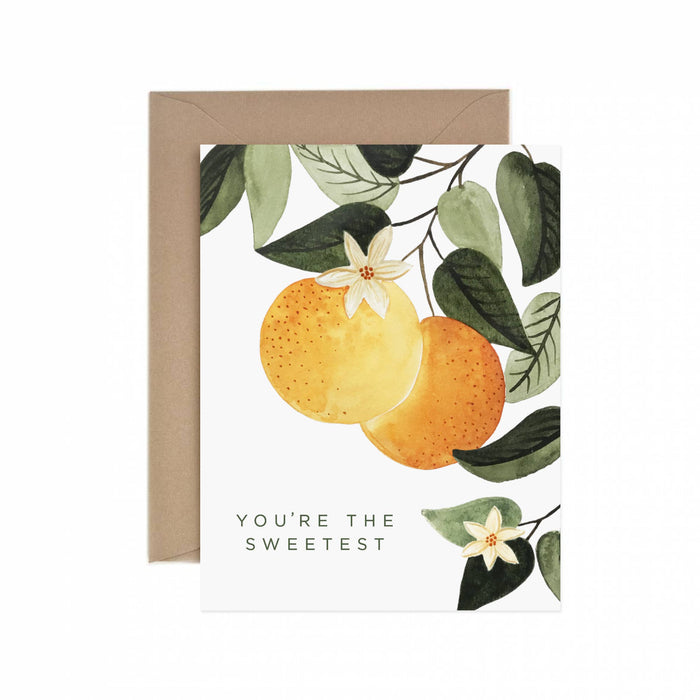 You're The Sweetest Orange Bloom Greeting Card