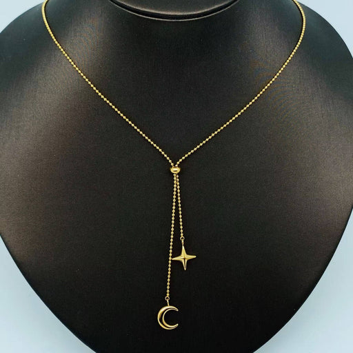 Mio Queena - Star Moon Charm 18K Gold Plated Necklace