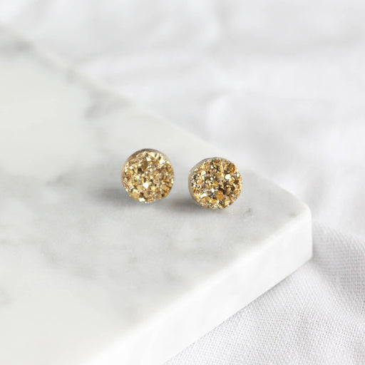 Faux-Druzy Earrings | Gold