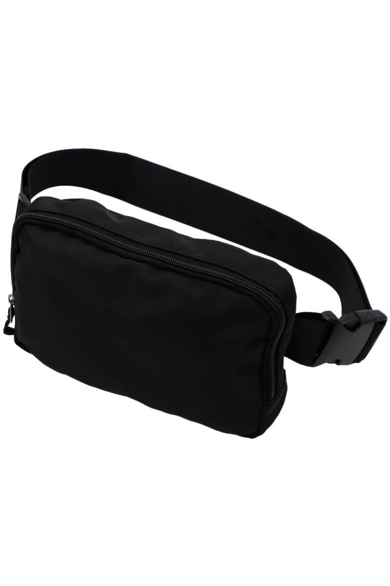 Minimal Matte Nylon Waist Bum Belt Bag Fanny Pack Black — Dutch