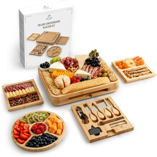 Bamboo Cheese Board Deluxe Set