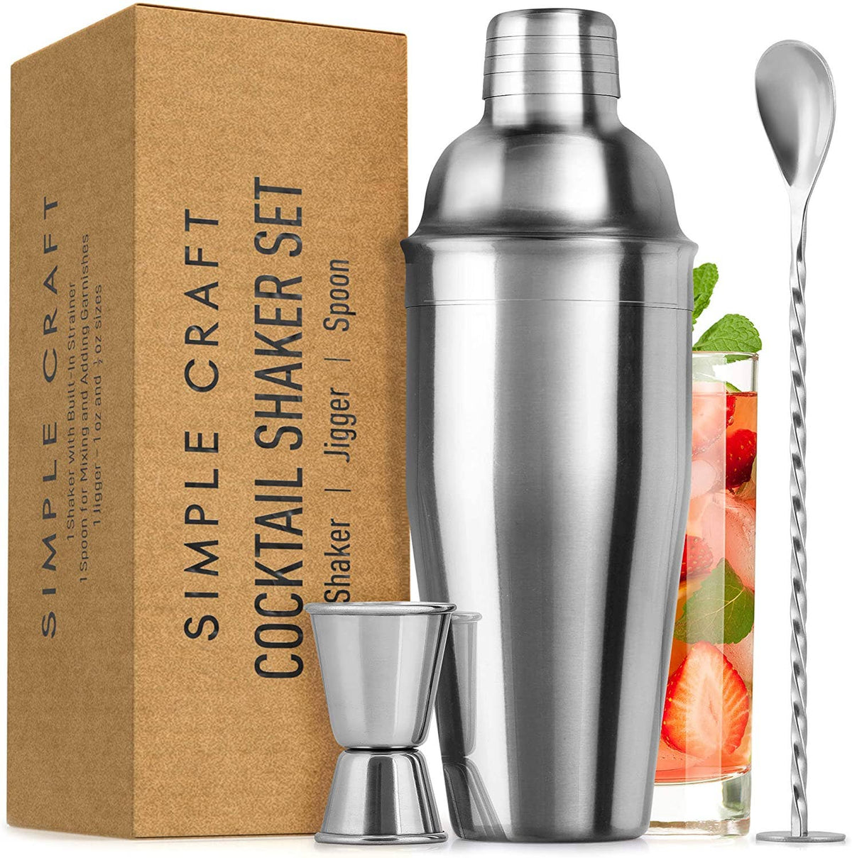 Simple Craft Cocktail Shaker with Strainer — Dutch Growers Regina
