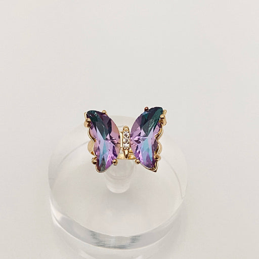 Mio Queena - Gradient Glass Butterfly Ring: 6# light purple