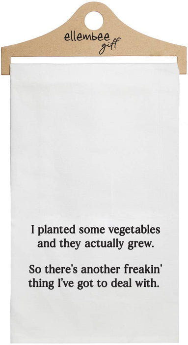 I planted some vegetables | White kitchen tea towel