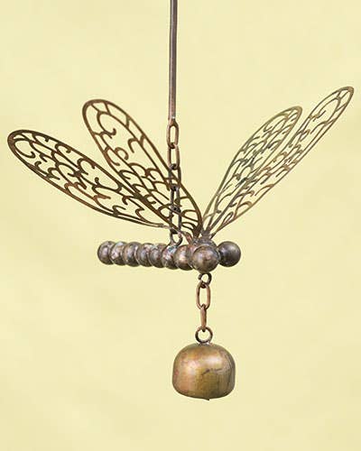 Flamed Dragonfly w/Bell Ornament