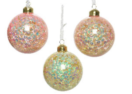 Ornament Ball with Multicoloured sparkles