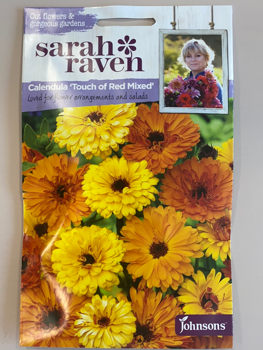 calendula 'touch of red mixed'   - Seed Packet- Sarah Raven