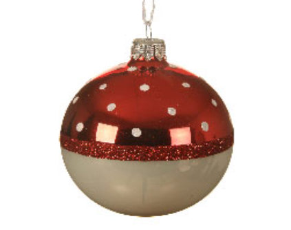Ornament Ball 2 tone with Dots