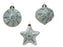 Ornament Ball/Star/Heart with Blue Snowflake