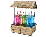 Tray Straw with 6 Drinking Bottle