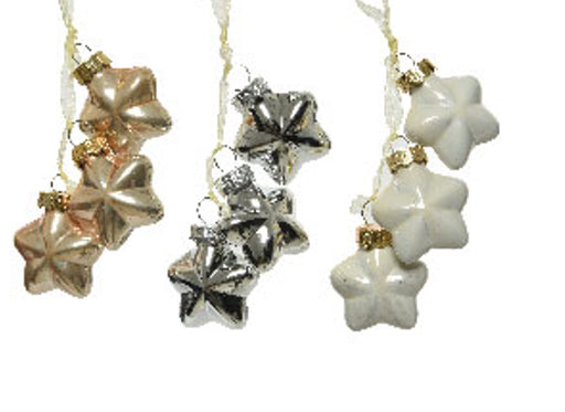 Ornament Star Gold/White/Silver