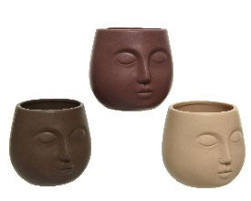Porcelain Pot with Face 4''